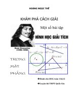 Khám phá cách giải một số bài toán hình học giải tích trong mặt phẳng