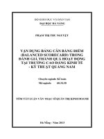 Vận dụng bảng cân bằng điểm (balanced scorecard) trong đánh giá thành quả hoạt động tại trường cao đẳng kinh tế  kỹ thuật quảng nam