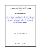 Mở rộng cho vay tiêu dùng tín chấp tại ngân hàng TNHH MTV standard chartered việt nam   chi nhánh TPHCM