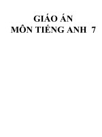 GIÁO án ANH văn lớp 7  mới NHẤT