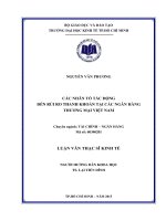 Các nhân tố tác động đến rủi ro thanh khoản tại các ngân hàng thương mại việt nam