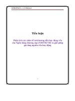 Phân tích các nhân tố ảnh hưởng đến huy động vốn của ngân hàng thương mại   đề ra giải pháp gia tăng nguồn vốn huy động