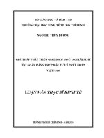 Giải pháp phát triển giao dịch hoán đổi lãi suất tại ngân hàng TMCP đầu tư và phát triển việt nam