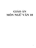 GIÁO án NGỮ văn lớp 10  mới NHẤT