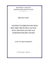 Giải pháp về marketing mix nhằm phát triển thẻ tín dụng tại ngân hàng TMCP hàng hải việt nam (maritime bank) đến năm 2018