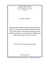 Thiết kế tiến trình dạy học chương  động lực học của vật rắn chuyển động chương trình vật lý đại cương 1 cho sinh viên đại học công nghệ giao thông vận tải nhằm phát triển hoạt động nhận thức tích cực, tự