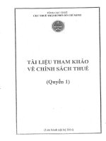 Tài liệu tham khảo về chính sách thuế