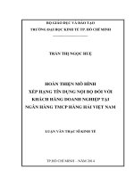 Hoàn thiện mô hình xếp hạng tín dụng nội bộ đối với khách hàng doanh nghiệp tại ngân hàng TMCP hàng hải việt nam
