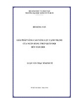 Giải pháp nâng cao năng lực cạnh tranh của ngân hàng TMCP quân đội đến năm 2020