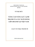 Nâng cao năng lực cạnh tranh của các ngân hàng liên doanh tại việt nam