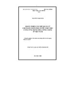 Hoàn thiện cơ chế quản lý chi ngân sách nhà nước cho việc cung ứng hàng hoá công cộng ở Việt Nam