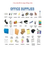 Các chủ đề từ vựng tiếng anh