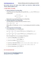 Các bài toán thiết lập phương trình đường thẳng trong không gian