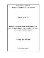 Giải pháp hoàn thiện hoạt động marketing dịch vụ cho mobifone tại chi nhánh thông tin di động bến tre đến năm 2020