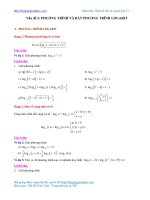 Vấn đề 5. Các phương pháp giải phương trình và bất phương trình logarit