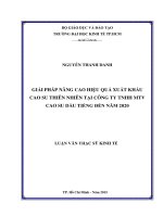 Giải pháp nâng cao hiệu quả xuất khẩu cao su thiên nhiên tại công ty TNHH MTV cao su dầu tiếng đến năm 2020