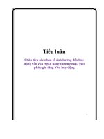 Phân tích các nhân tố ảnh hưởng đến huy động vốn của ngân hàng thương mại và giải pháp gia tăng vốn huy động