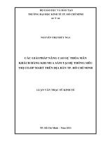 Các giải pháp nâng cao sự thỏa mãn khách hàng khi mua sắm tại hệ thống siêu thị coop mart trên địa bàn TP  hồ chí minh