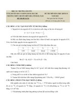 Đề đề xuất thi học sinh giỏi lớp 10 Duyên Hải môn Hóa Học tỉnh Hà Nam năm học 20142015