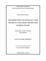 Giải pháp nâng cao năng lực cạnh tranh của ngân hàng thương mại cổ phần sài gòn