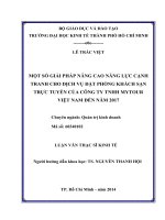 Một số giải pháp nâng cao năng lực cạnh tranh cho dịch vụ đăt phòng khách sạn trực tuyến của công ty TNHH mytour việt nam đến năm 2017