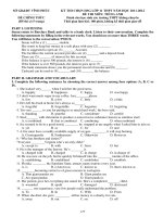 Đề thi học sinh giỏi lớp 10 môn Tiếng Anh Tỉnh Vĩnh Phúc năm 2012