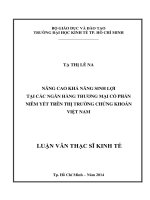 Nâng cao khả năng sinh lợi tại các ngân hàng thương mại cổ phần niêm yết trên thị trường chứng khoán việt nam