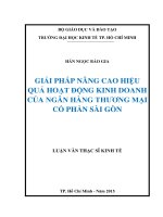 Giải pháp nâng cao hiệu quả hoạt động kinh doanh của ngân hàng thương mại cổ phần sài gòn