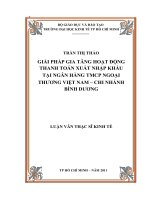 Giải pháp gia tăng hoạt động thanh toán xuất nhập khẩu tại ngân hàng TMCP ngoại thương việt nam   chi nhánh bình dương