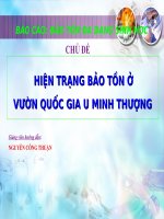 HIỆN TRẠNG BẢO TỒN Ở VƯỜN QUỐC GIA U MINH THƯỢNG