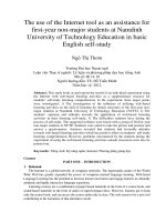 The use of the Internet tool as an assistance for first-year non-major students at Namdinh University of Technology Education in basic English self-study