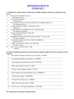 REPORTED SPEECH - EXERCISE 26