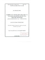 Nghiên cứu thành phần hoá học và tác dụng hạ đường huyết của thân rễ chuối hột ( musa seminifera lour    musaceae)