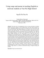 Using songs and poems in teaching English to motivate students at Van Noi High School