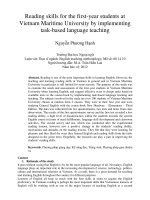 Reading skills for the first-year students at Vietnam Maritime University by implementing task-based language teaching