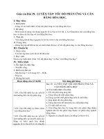 GIÁO án bài 39  LUYỆN tập tốc độ PHẢN ỨNG và cân BẰNG hóa học