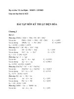 BÀI tập môn kỹ THUẬT điện hóa có lời GIẢI