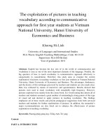 The exploitation of pictures in teaching vocabulary according to communicative approach for first year students at Vietnam National University, Hanoi University of Economics and Business