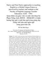 Native and Non-Native approaches to teaching English as a Global Lingua Franca as perceived by teachers and students at the Faculty of English Language Teacher Education, ULIS – VNU