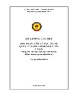 Đề cương chi tiết học phần: Tâm lý học quản lý hành chính nhà nước