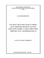 Ứng dụng chuẩn mực basel II trong quản trị rủi ro tín dụng tại ngân hàng nông nghiệp và phát triển nông nghiệp việt nam   chi nhánh long an