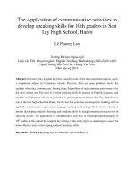 The Application of communicative activities to develop speaking skills for 10th graders in Son Tay High School, Hanoi