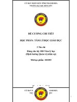 Đề cương chi tiết học phần: Tâm lý học tham vấn