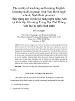 The reality of teaching and learning English listening skills in grade 10 at Yen Mo B high school, Ninh Binh province