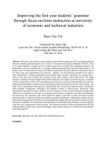 Improving the first year students’ grammar through focus-on-form instruction at university of economic and technical industries