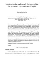 Investigating the reading skill challenges of the first year non – major students of English