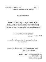 Đánh giá việc lựa chọn và sử dụng kháng sinh trong điều trị viêm phổi, tại khoa nội, bệnh viện trung ương huế