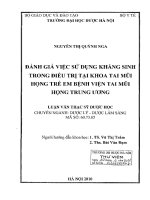 Đánh giá việc sử dụng kháng sinh trong điều trị tại khoa tai mũi họng trẻ em, bệnh viện tai mũi họng trung ương