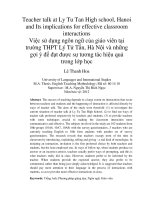 Teacher talk at Ly Tu Tan High school, Hanoi and Its implications for effective classroom interactions