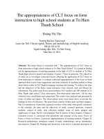 The appropriateness of CLT focus on form instruction to high school students at To Hien Thanh School